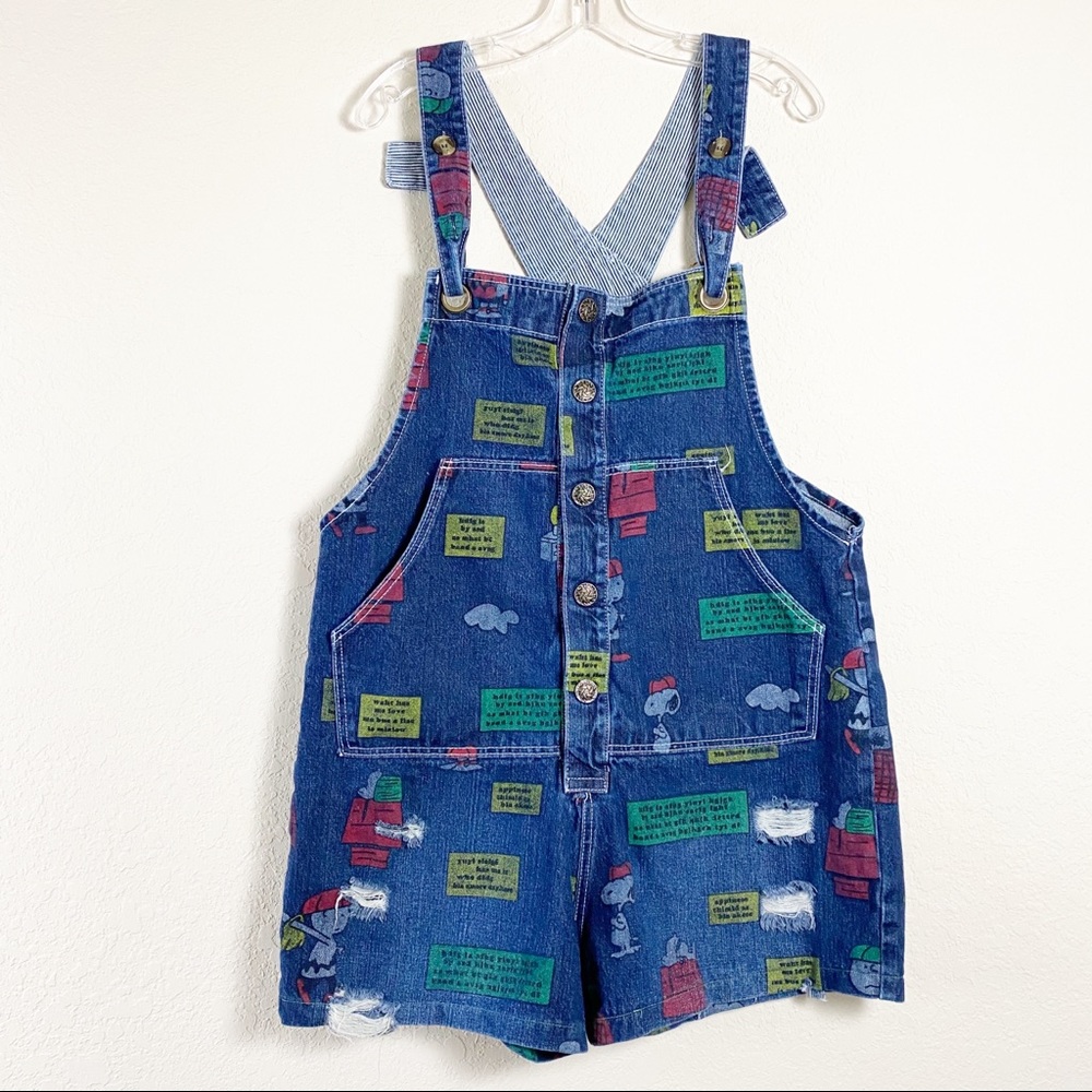 Monthorigin Snoopy Oversized Denim Overalls